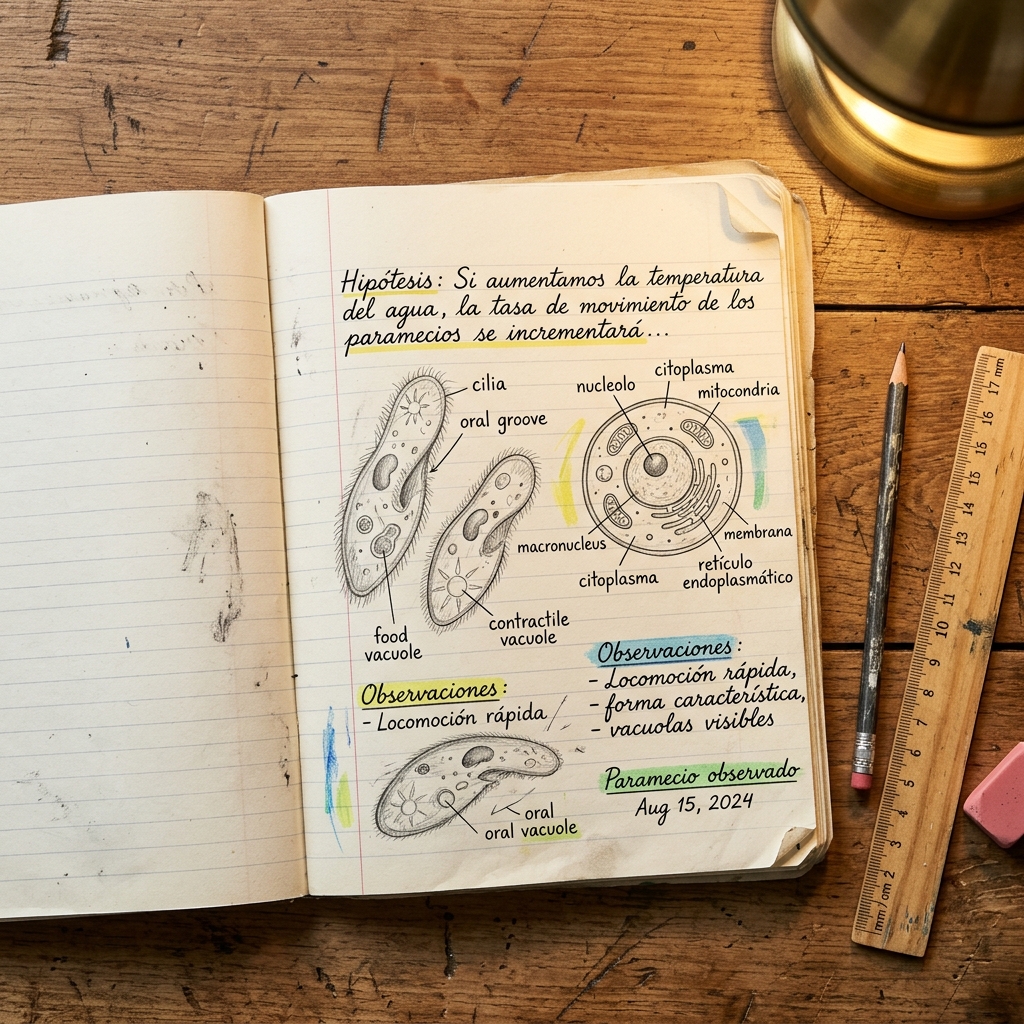 Bitácora de campo con dibujos científicos